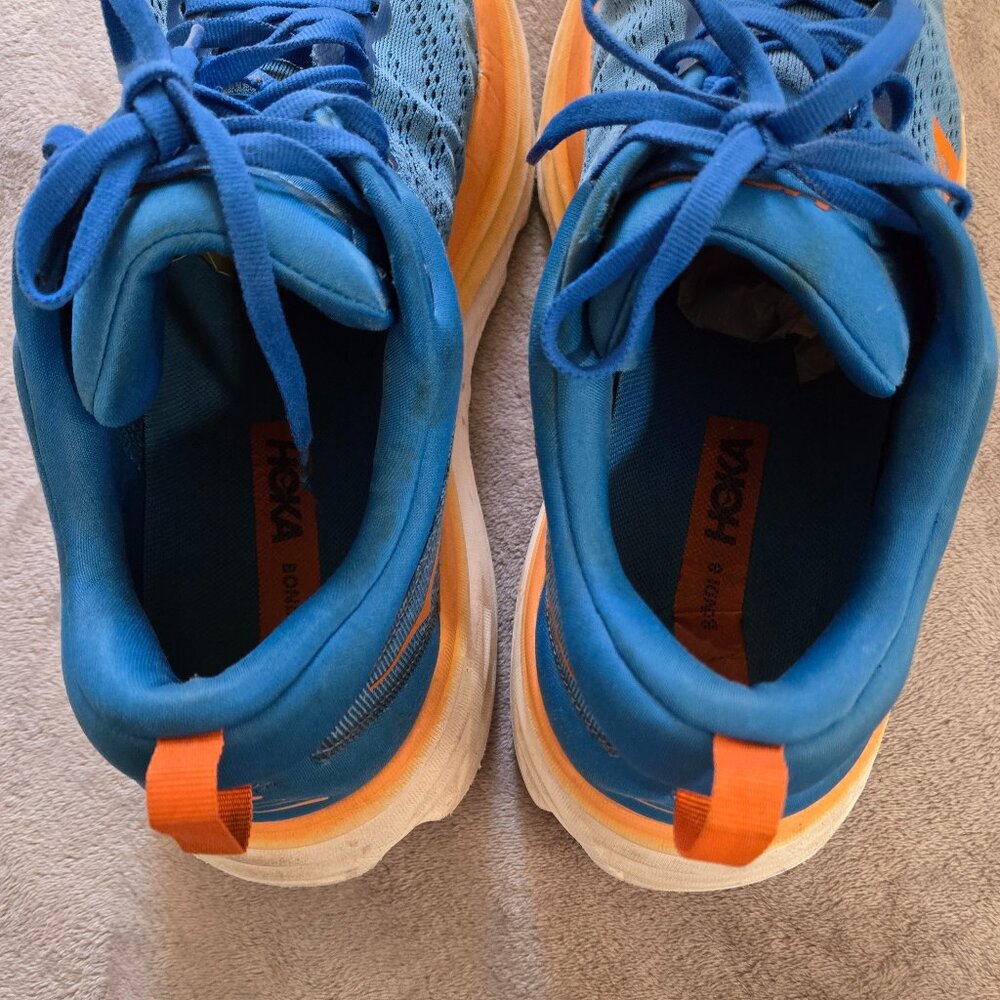 Hoka One One Bondi 8 Coastal Sky Vibrant Orange Size 12 - Picture 4 of 11